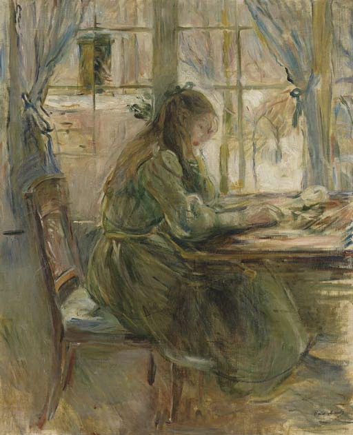 Giovane ragazza che scrive
